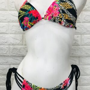 Bikini estampado con tiras largas adaptables
